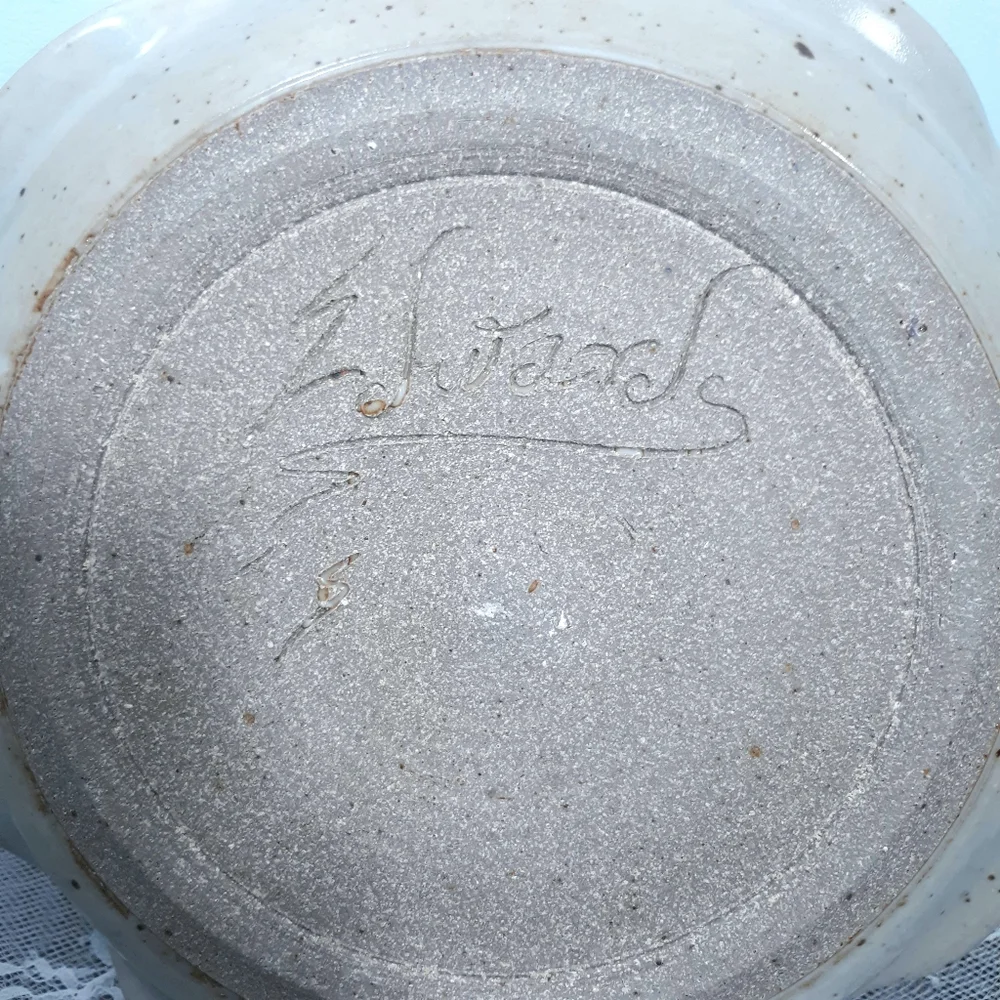 Joel Edwards Chip and Dip Plate Hand Thrown Studio Art Pottery Bowl Wheatberry